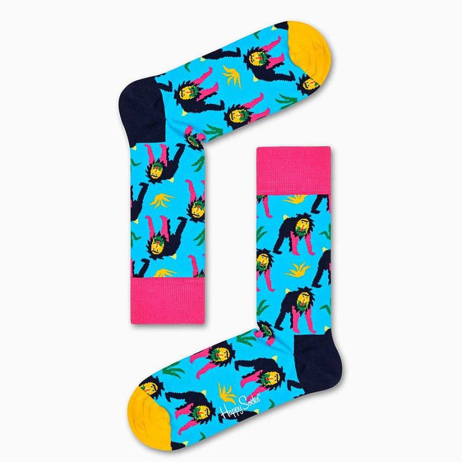 Fashion Happy Socks Socks | Happy Socks: Monkey Blue