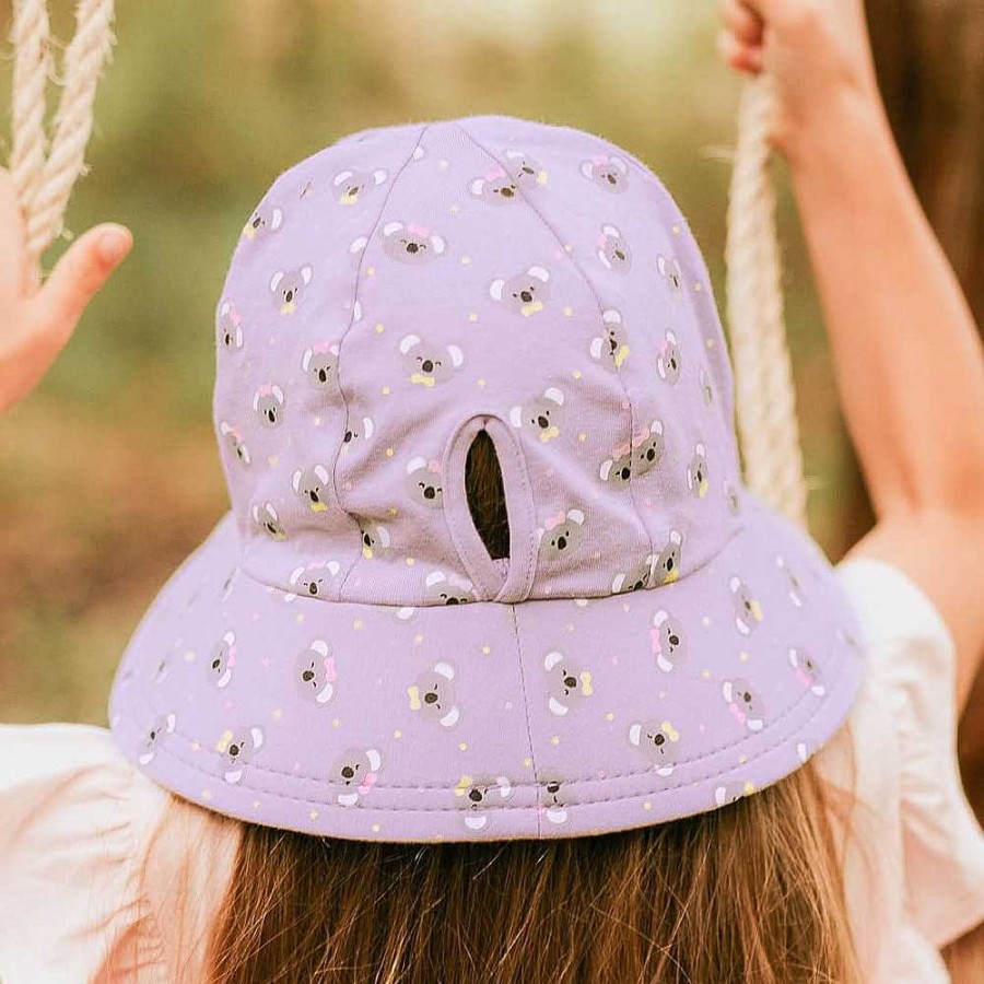 Fashion Bedhead Hats | Bedhead: Kids Ponytail Bucket Sun Hat Koala 3-6Y