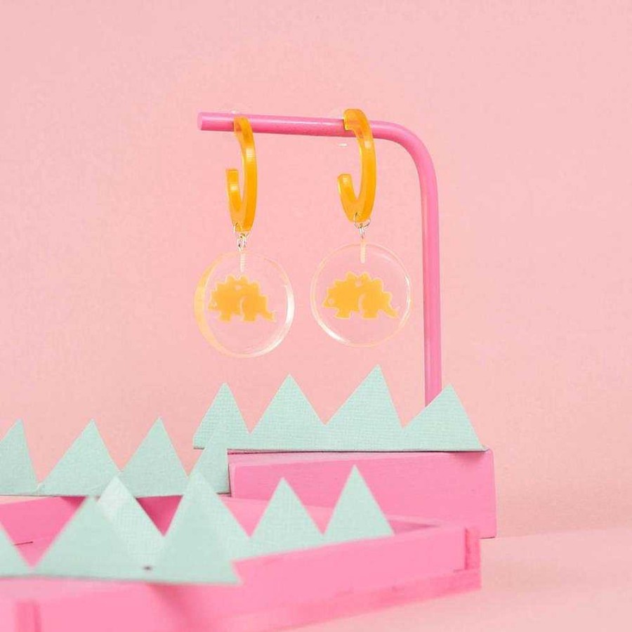 Jewellery Funky Fun You | Funky Fun You: Yellow Stegosaurus Earrings