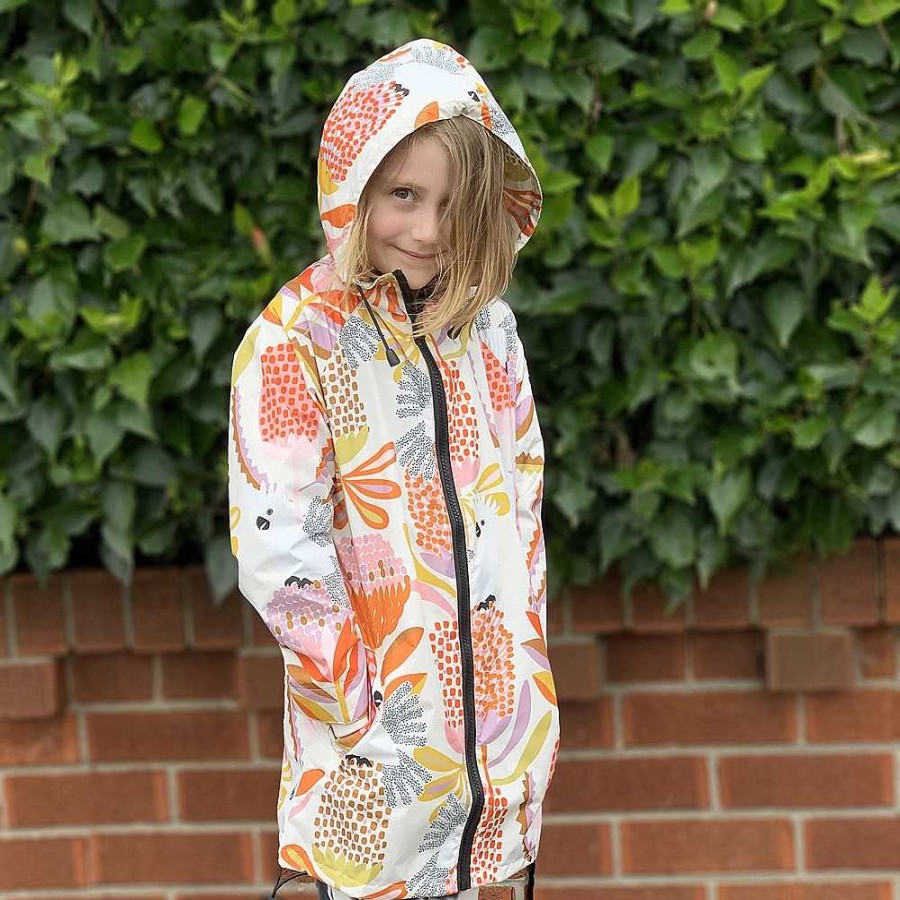 Fashion Monsterthreads Kid'S Raincoats | Raincoat: Cockatoos And Banksia Kids