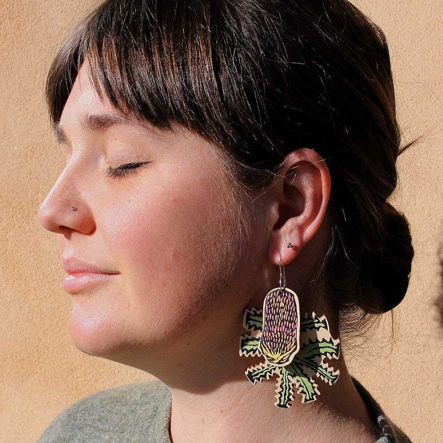 Jewellery To The Trees | To The Trees: Wooden Dangle Earrings Banksia