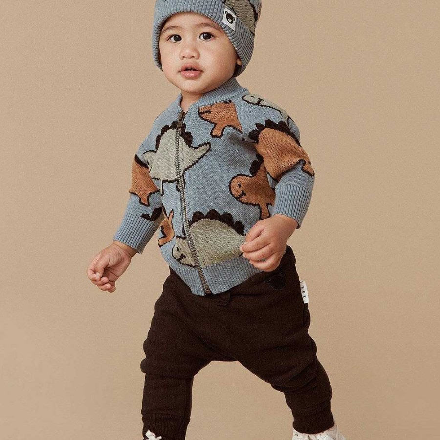 Fashion Huxbaby Kid'S Clothing - Other | Huxbaby: Knit Jacket Dino Teal