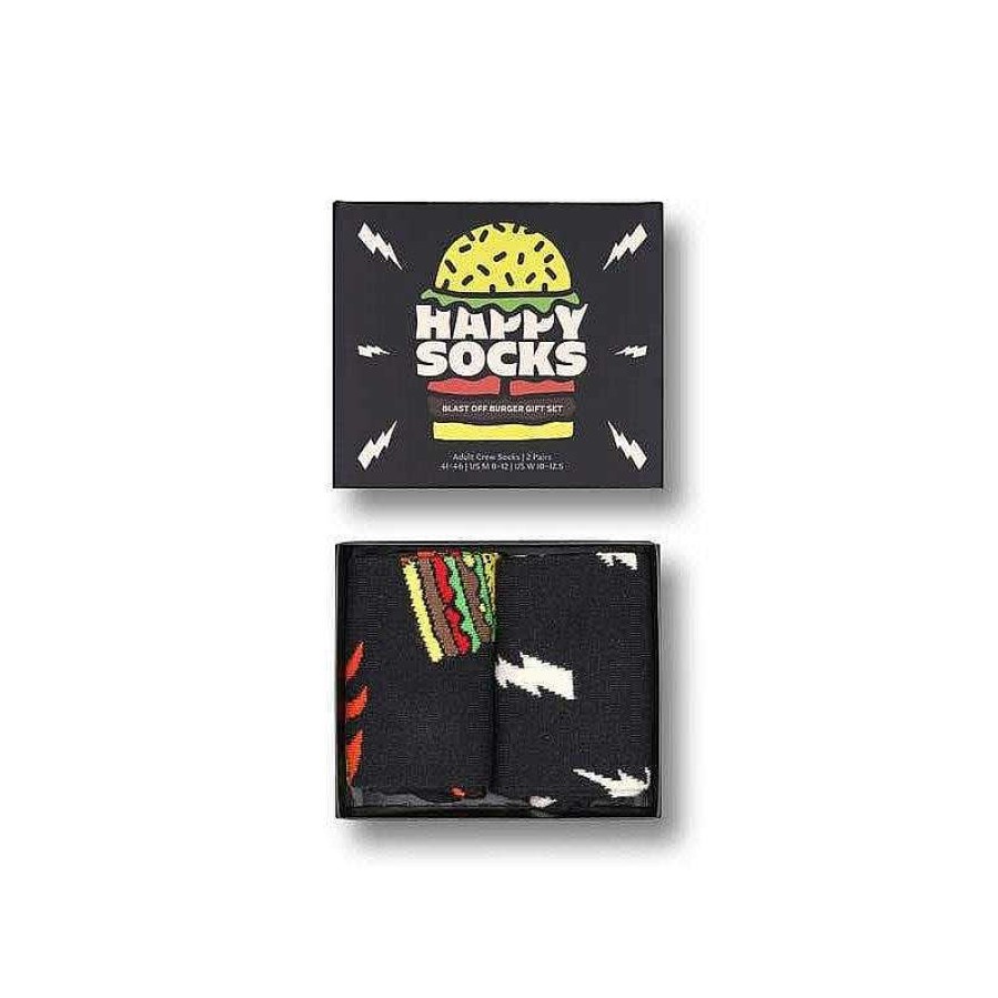 Fashion Happy Socks Socks | Happy Socks: Gift Set Blast Off Burger 2Pk Ml