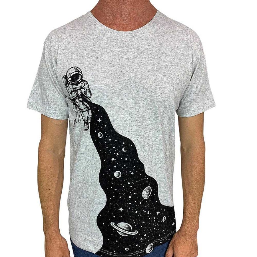 Fashion Monsterthreads Men'S T-Shirts | Universe Knit Grey Marle Mens Tee