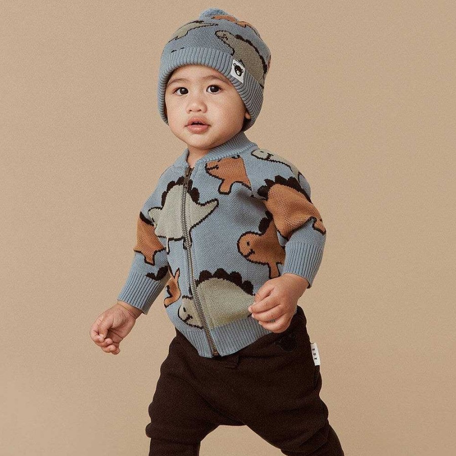 Fashion Huxbaby Kid'S Clothing - Other | Huxbaby: Knit Beanie Dino Teal