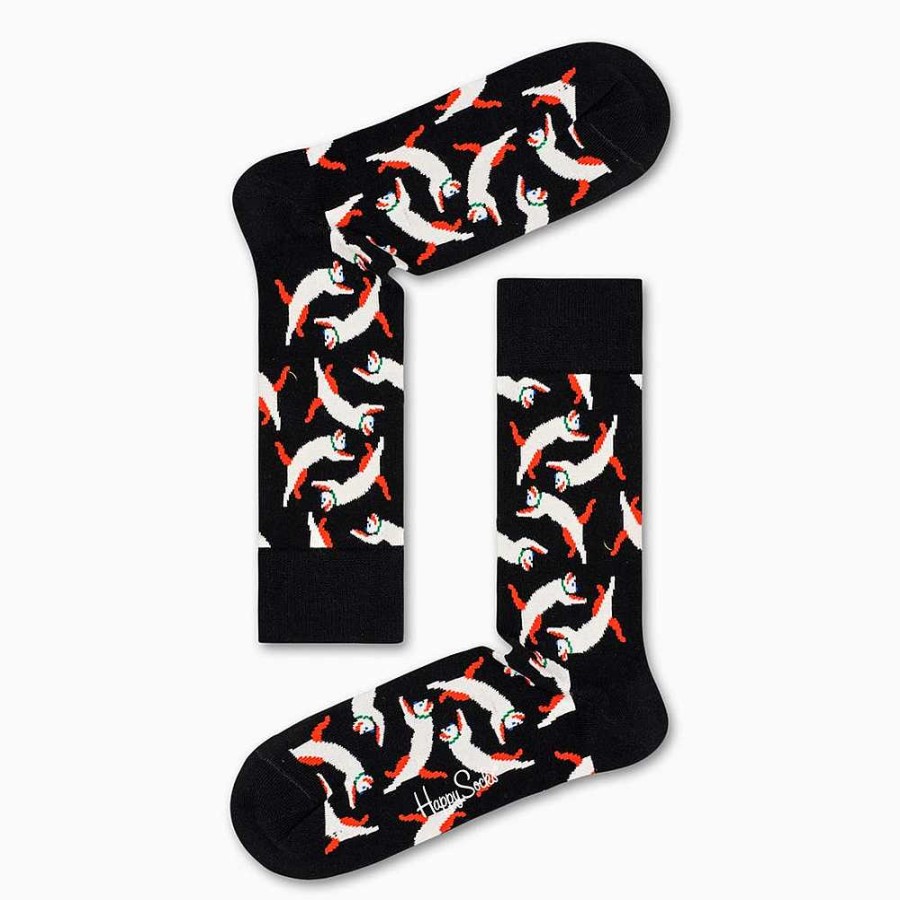 Fashion Happy Socks Socks | Happy Socks: Cat Black White