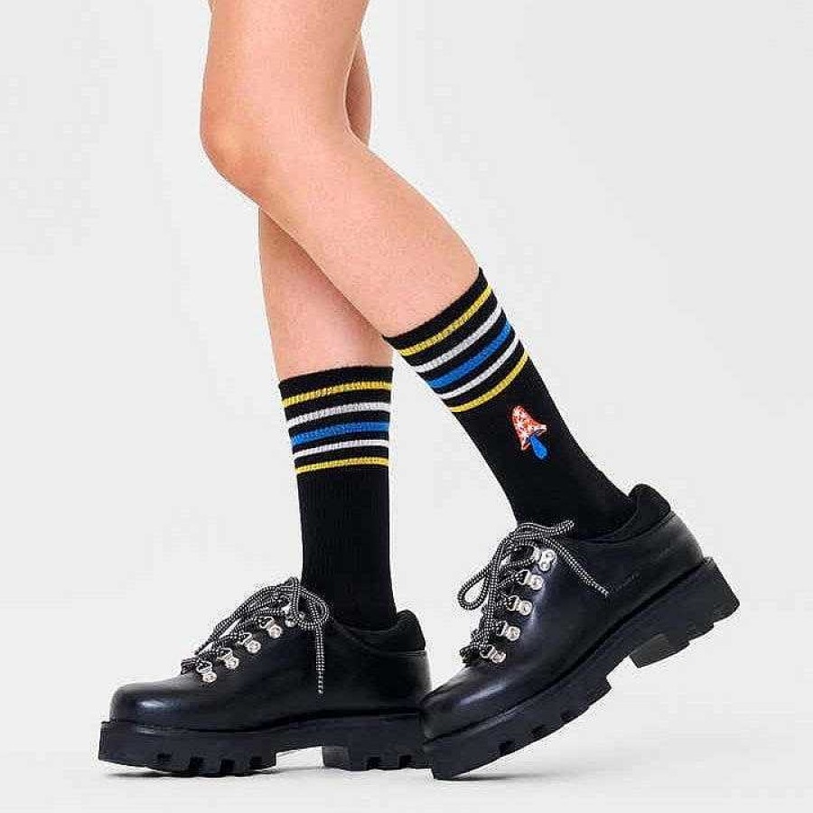 Fashion Happy Socks Socks | Happy Socks: Sneaker Fungi'S Gonna Funky Black