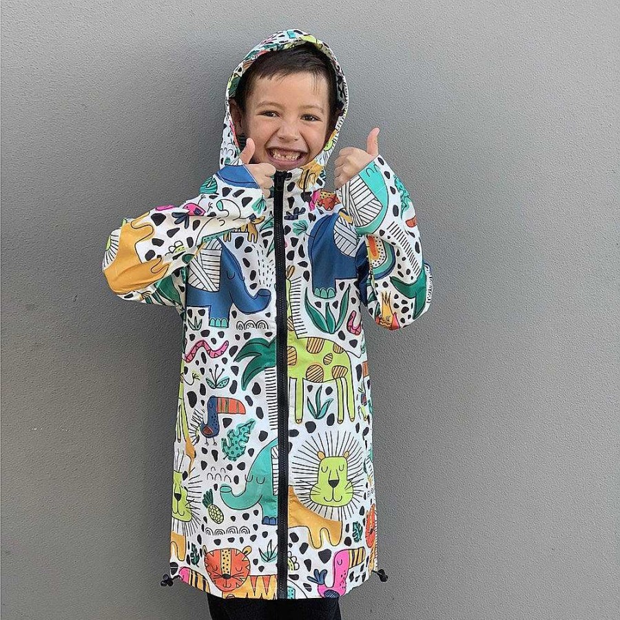 Fashion Monsterthreads Kid'S Raincoats | Raincoat: Doodle Safari Kids