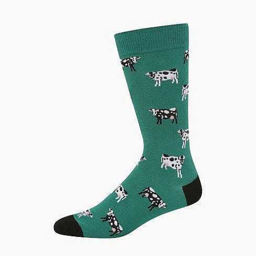 Fashion Bamboozld Socks | Bamboozld: Mens Holy Cow Green Bamboo Sock