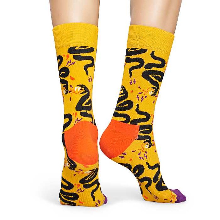 Fashion Happy Socks Socks | Happy Socks: Snake Yellow