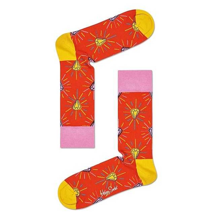 Fashion Happy Socks Socks | Happy Socks: Orange Pink Panther Diamond