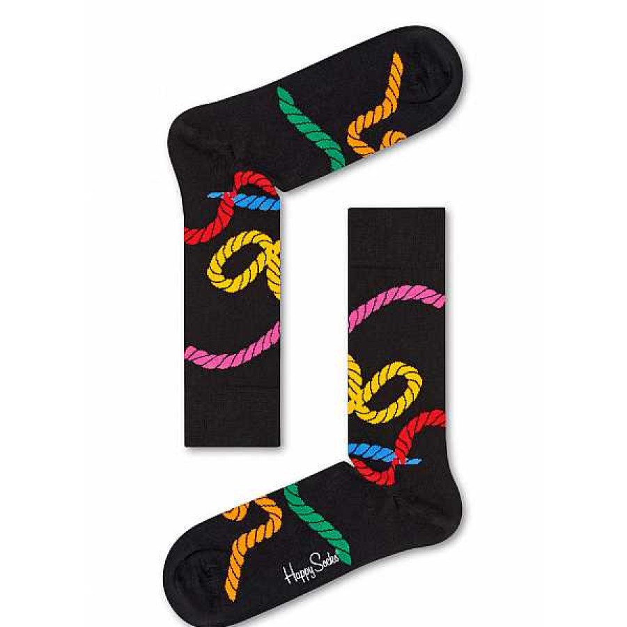 Fashion Happy Socks Socks | Happy Socks: Black Rope