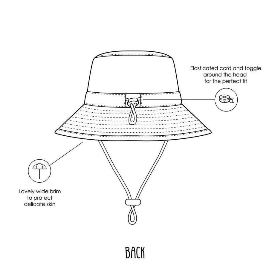 Fashion acorn kids Hats | Acorn Kids: Wide Brim Bucket Hat Prehistoric Natural Blue Orange