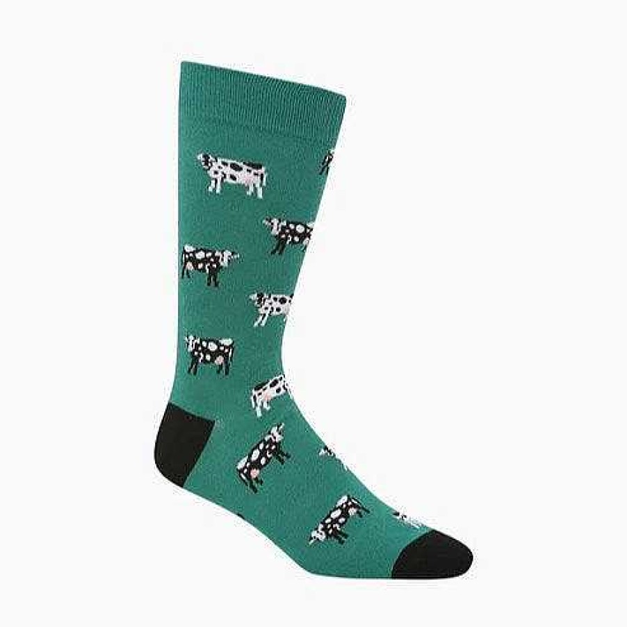 Fashion Bamboozld Socks | Bamboozld: Mens Holy Cow Green Bamboo Sock