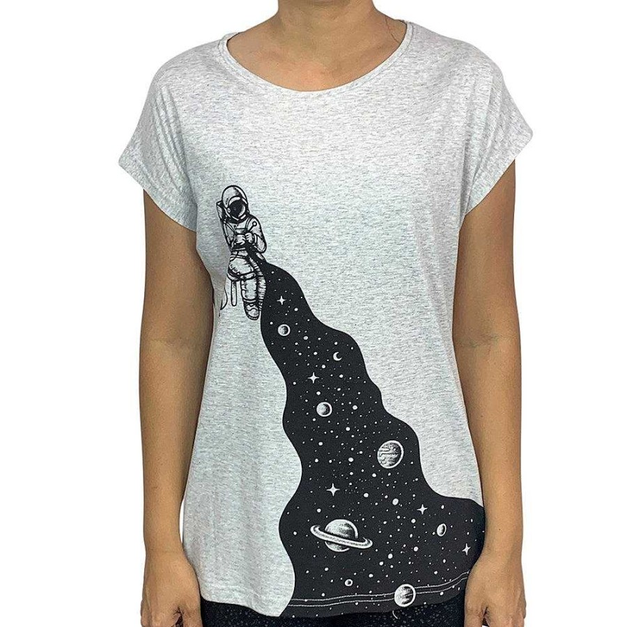 Fashion Monsterthreads Women'S T-Shirts | Universe Knit Grey Marle Womens Tee