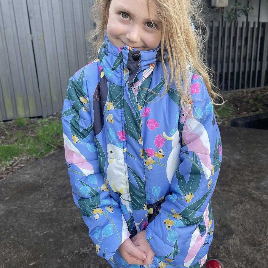 Fashion Monsterthreads Kid'S Puffer Jackets | Puffer Jacket: Cockatoos And Flora Kids