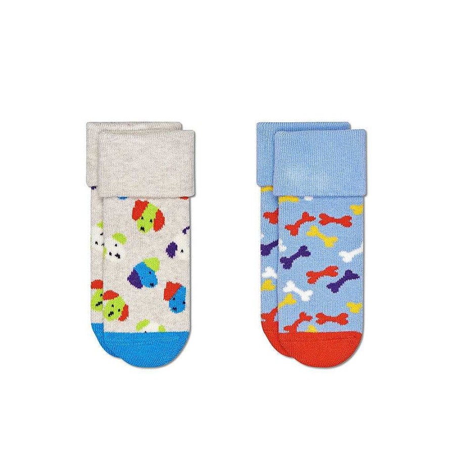 Fashion Happy Socks Socks | Happy Socks: Kids Terry Socks Dog 2Pk 0-6M