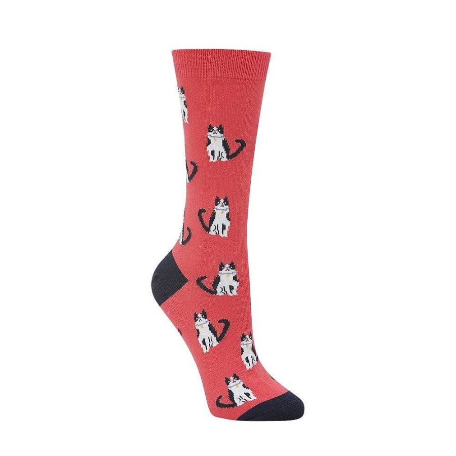 Fashion Bamboozld Socks | Bamboozld: Womens Cat Lady Rose Bamboo Sock