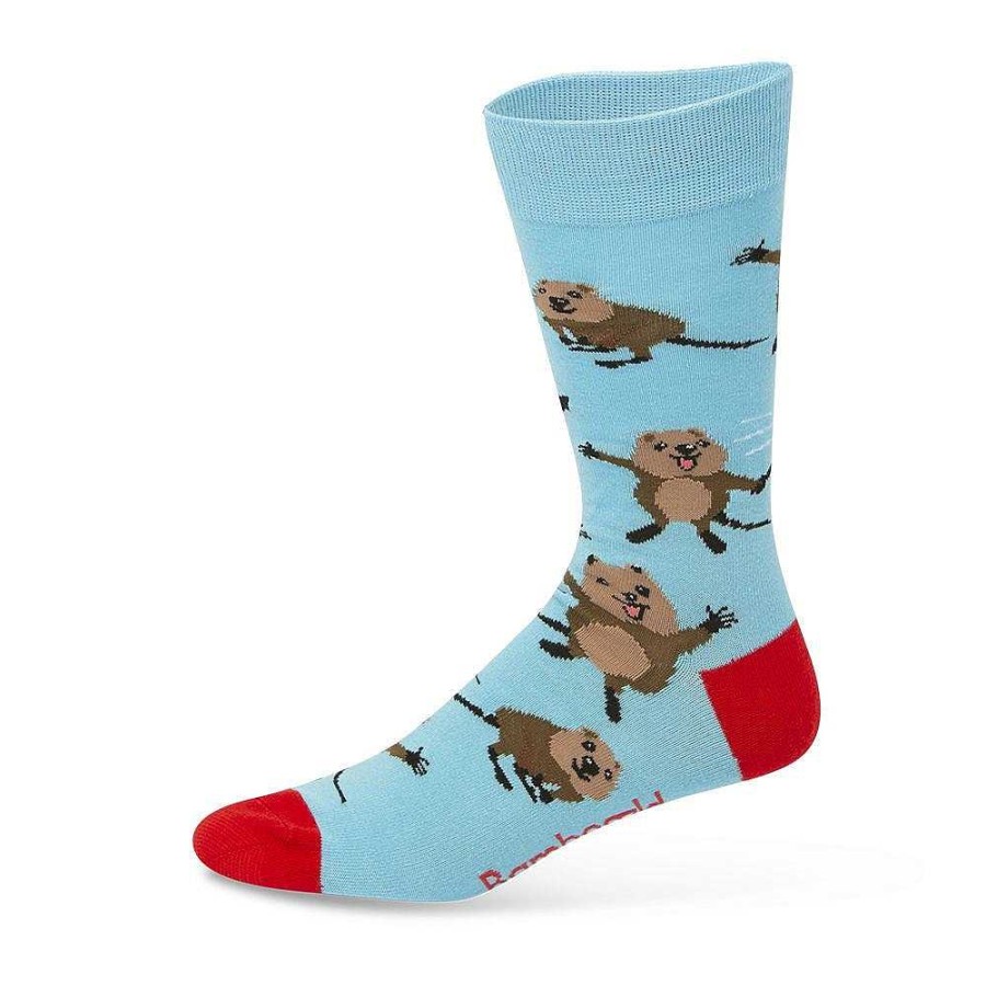 Fashion Bamboozld Socks | Bamboozld: Mens Quokka Sky Blue Bamboo Sock