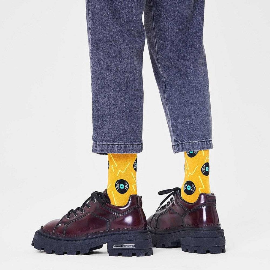 Fashion Happy Socks Socks | Happy Socks: Vinyl Yellow