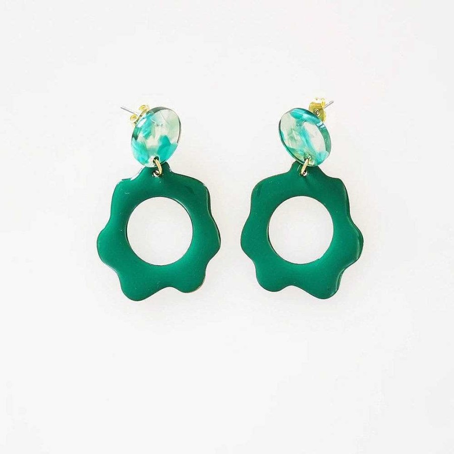 Jewellery Middle Child | Middle Child: Floret Earrings Green