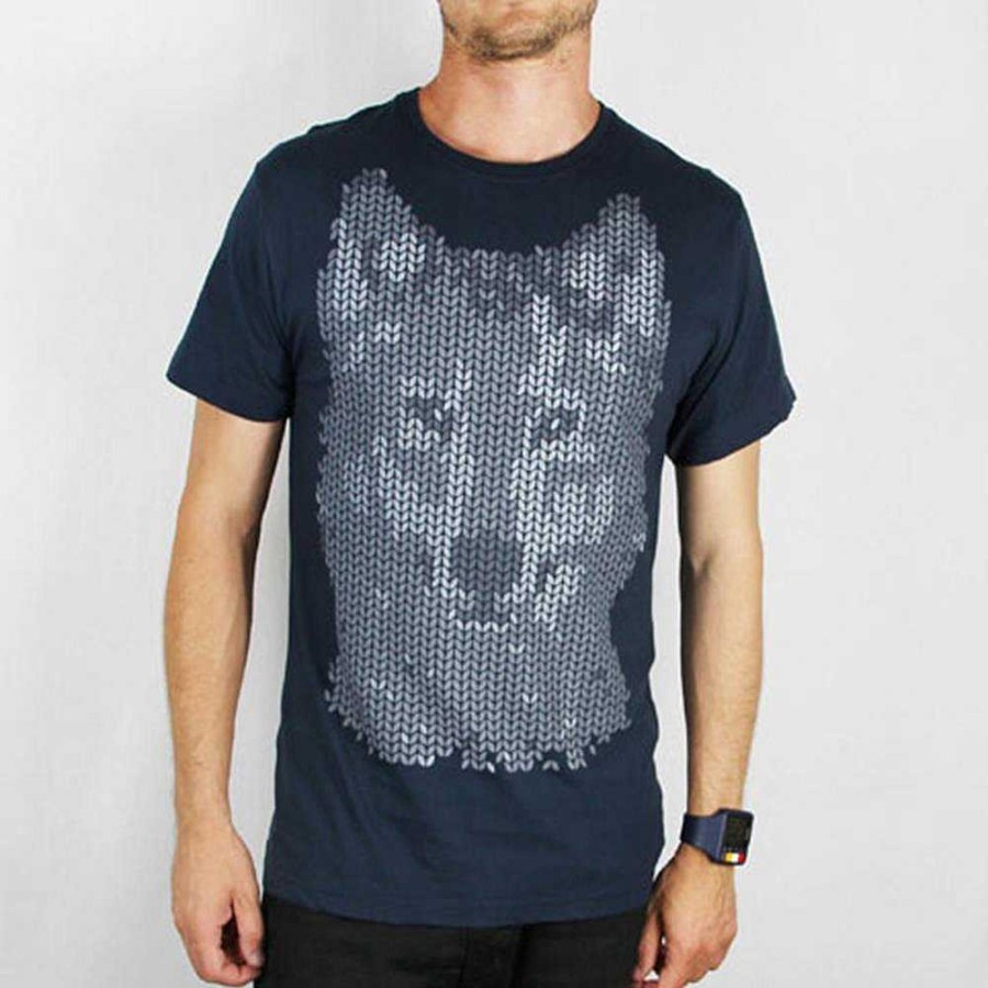 Fashion Monsterthreads Men'S T-Shirts | Wolf Mosaic Navy Mens Tee