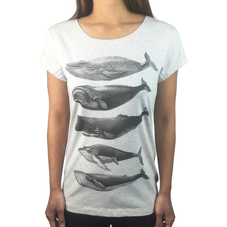 Fashion Monsterthreads Women'S T-Shirts | Whales Grey Marle Womens Tee