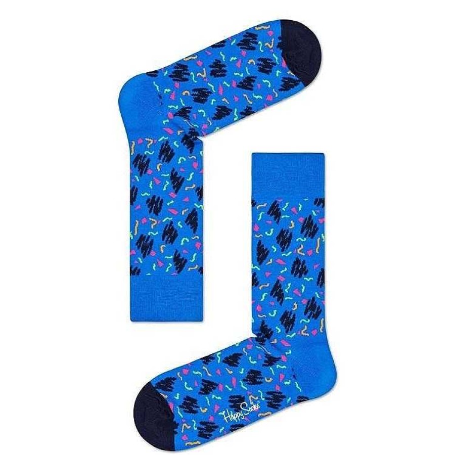 Fashion Happy Socks Socks | Happy Socks: Sketch Black Blue