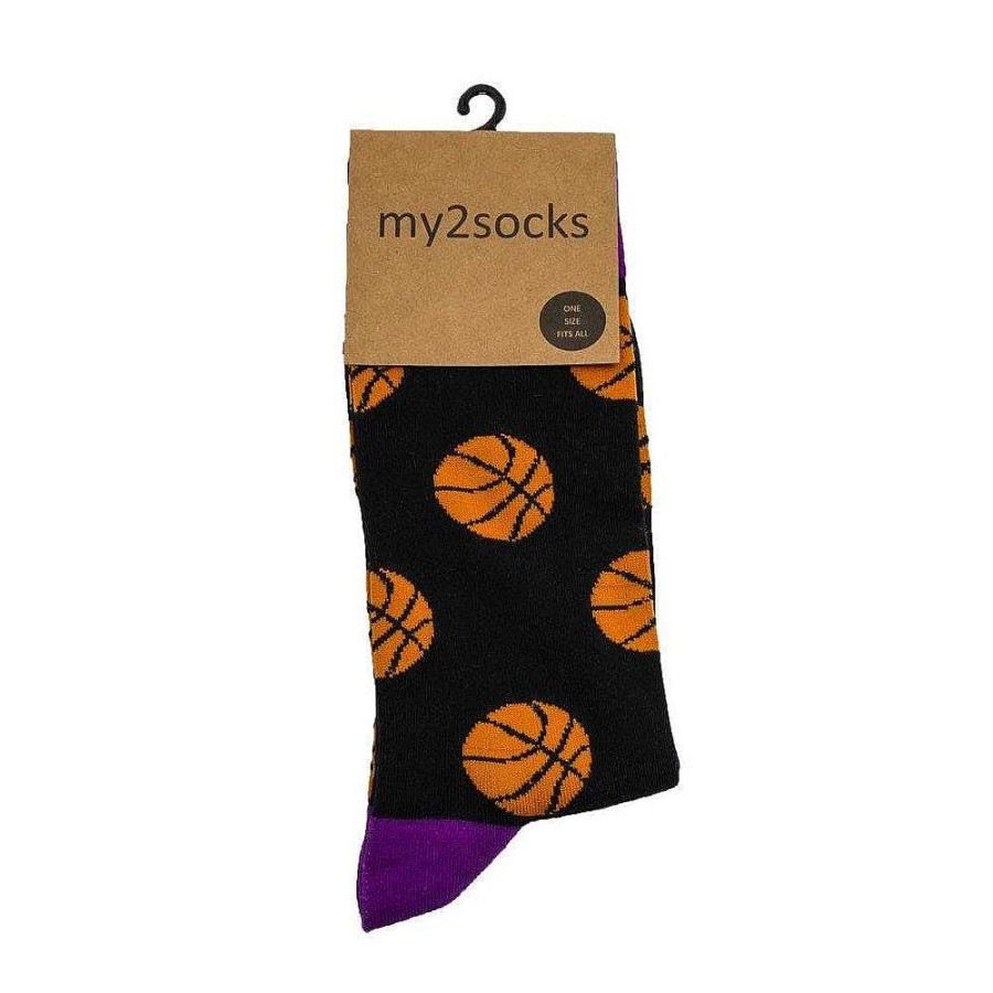 Fashion My2Socks Socks | My2Socks: Basketball Black