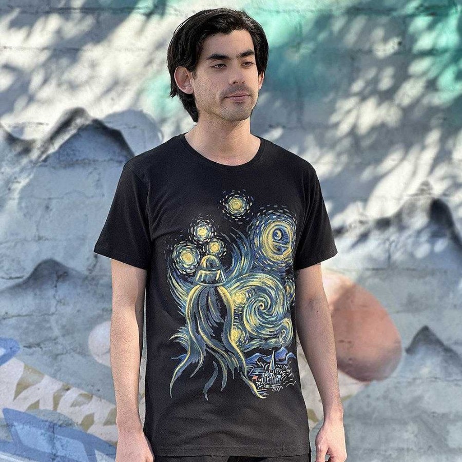 Fashion Monsterthreads Men'S T-Shirts | Starry Night Charcoal Mens Tee