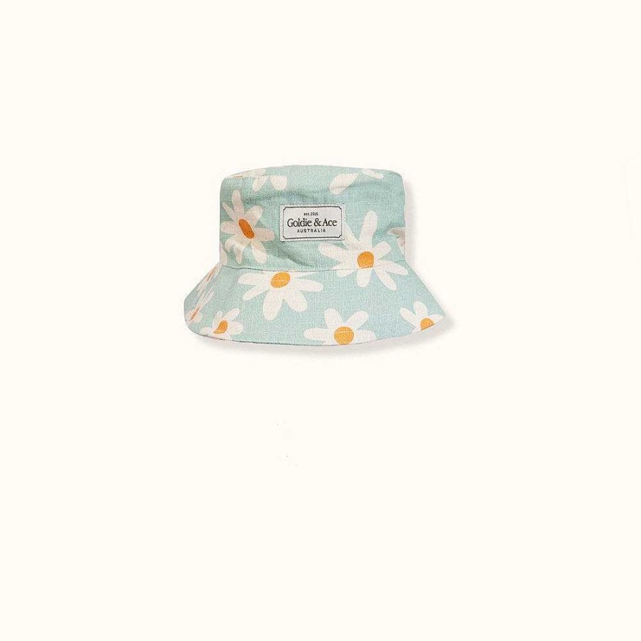 Fashion Goldie + Ace Hats | Goldie + Ace: Goldie Linen Bucket Hat Toddler Ditzy Daisy