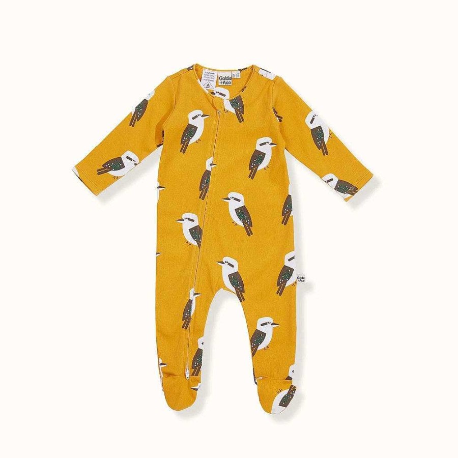 Fashion Goldie + Ace Kid'S Clothing - Other | Goldie + Ace: Kyle Kookaburra Baby Romper Mustard