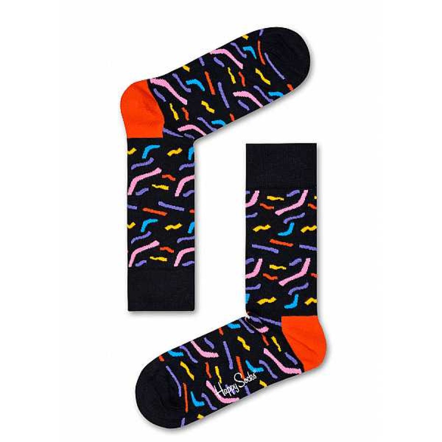 Fashion Happy Socks Socks | Happy Socks: Black Papercut