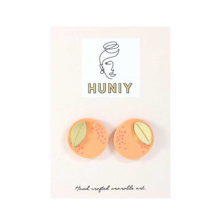 Jewellery HUNIY | Huniy: Earrings Orange Statement Studs