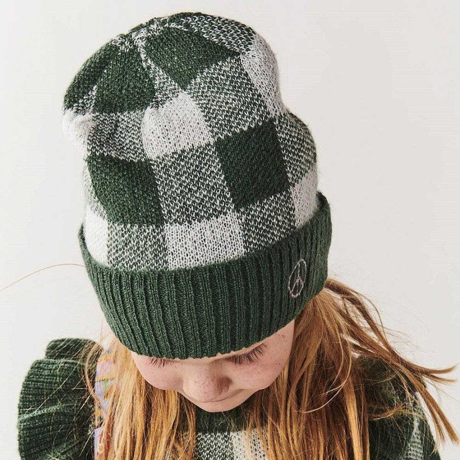 Fashion Kip & Co Kid'S Clothing - Other | Kip&Co: Pine Tartan Knitted Beanie Kids 2-9Yrs