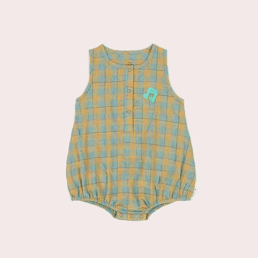 Fashion Olive + The Captain Kid'S Clothing - Other | Olive + The Captain: Bubble Romper Disco Neon Gingham