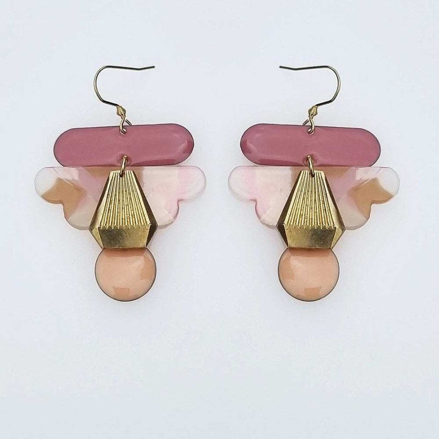 Jewellery Middle Child | Middle Child: Elope Earrings Pink & Peach