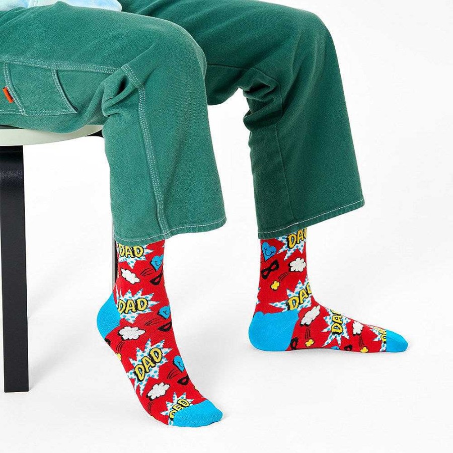 Fashion Happy Socks Socks | Happy Socks: Dad Red Ml