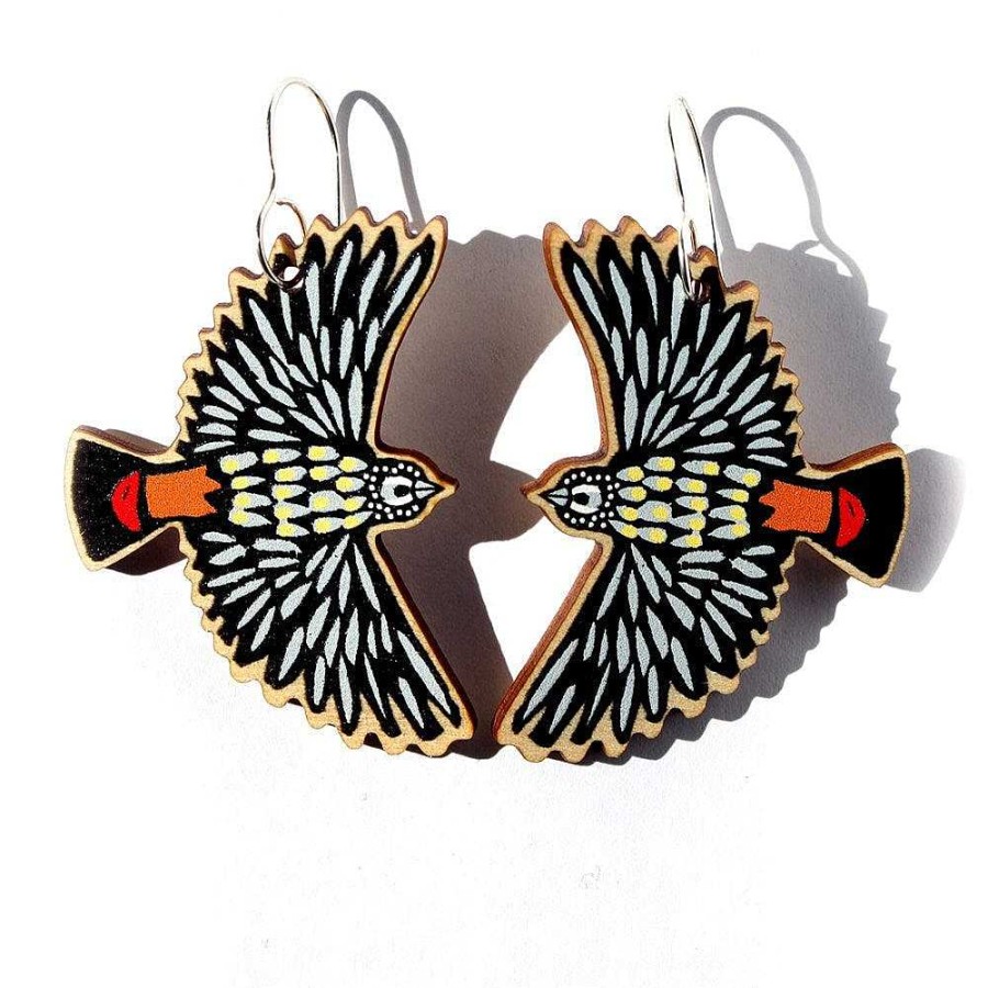 Jewellery To The Trees | To The Trees: Wooden Cut Out Earrings Spotted Pardalote