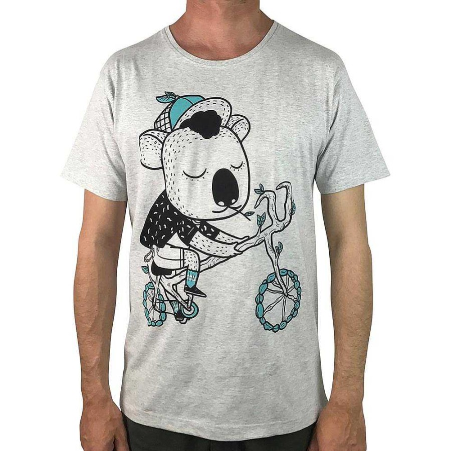 Fashion Monsterthreads Men'S T-Shirts | Koala Biking Grey Marle Mens Tee