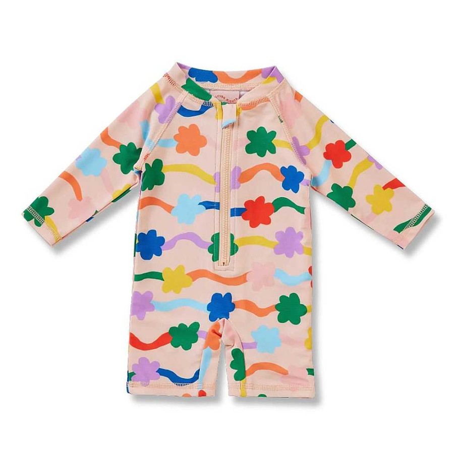 Fashion Halcyon Nights Kid'S Clothing - Other | Halcyon Nights: Long Sleeve Zip Bather Flower Flow