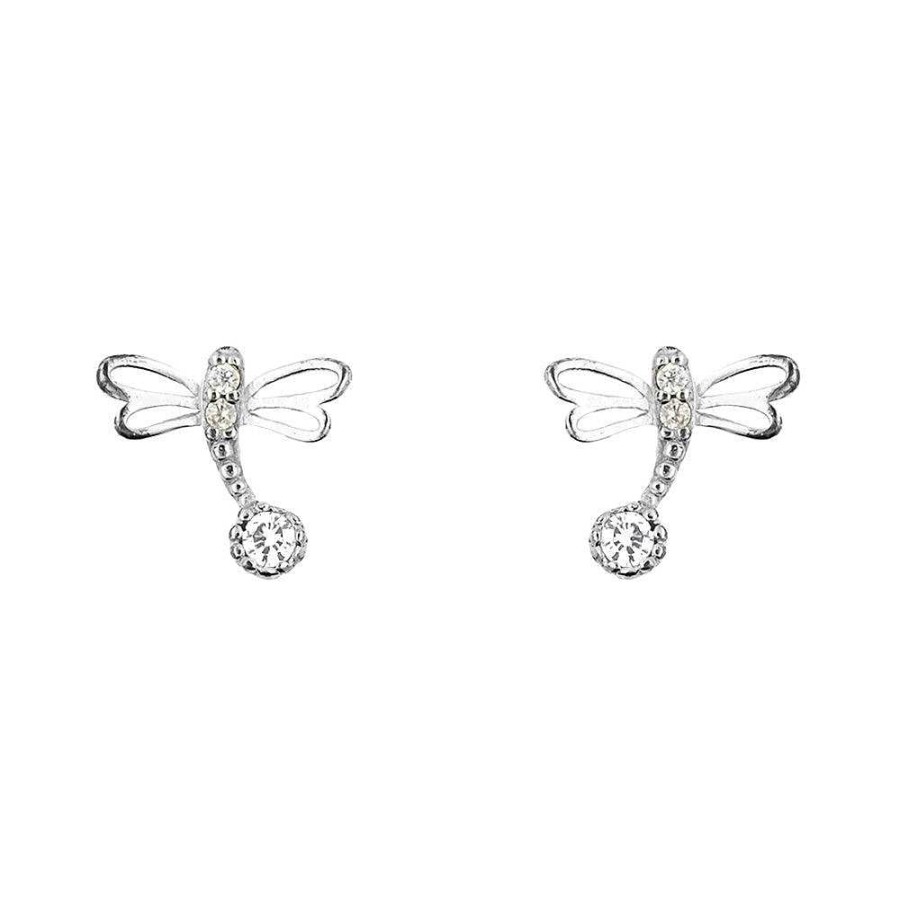 Jewellery Short Story | Short Story: Earring Diamante Dragonfly Silver