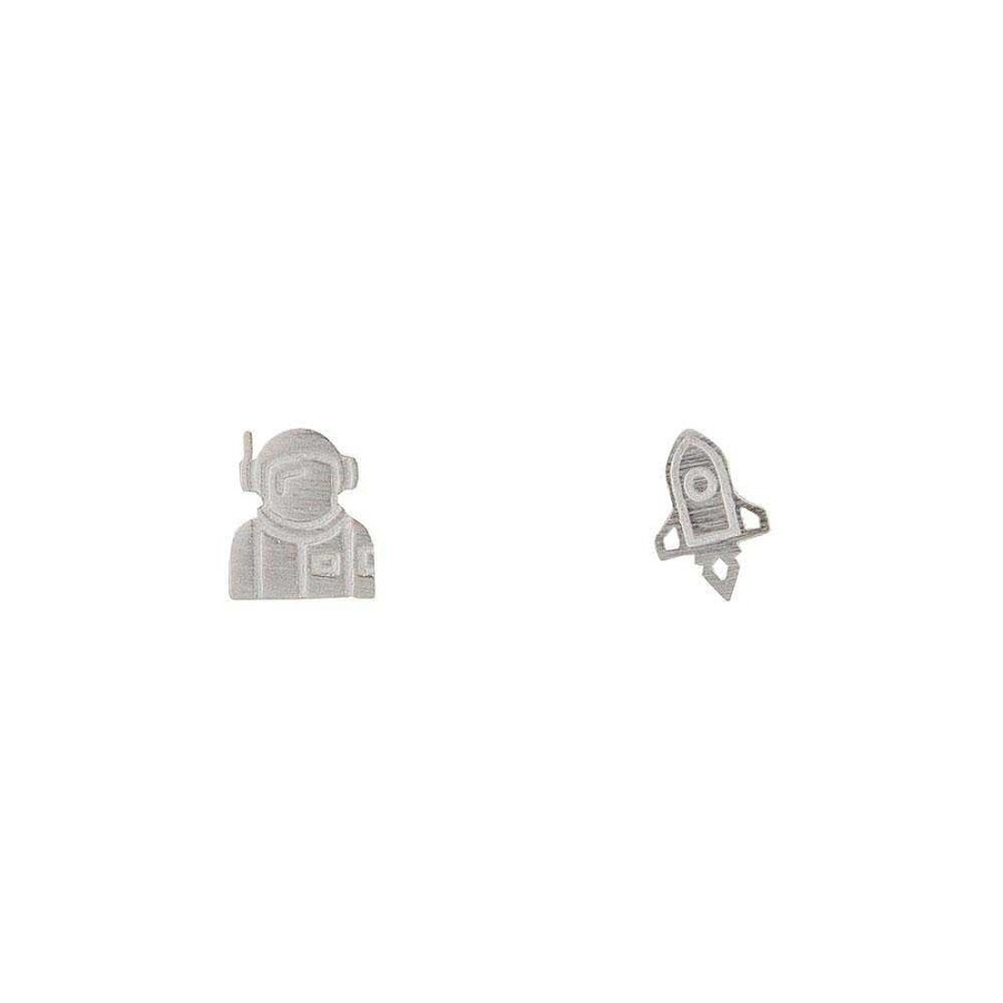 Jewellery Short Story | Short Story: Earring Astronaut & Rocketship Silver