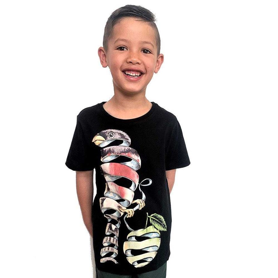 Fashion Monsterthreads Kid'S T-Shirts | Surrealist Bird Charcoal Kids Tee