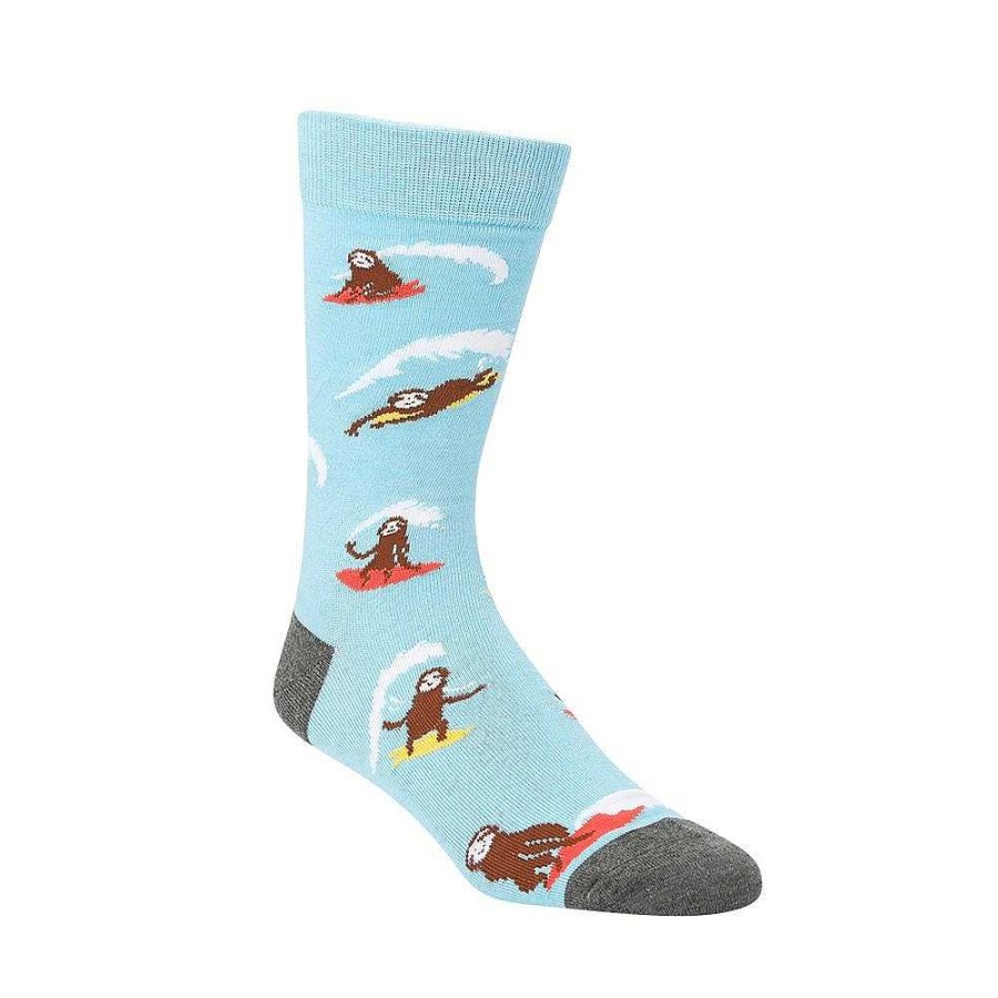 Fashion Bamboozld Socks | Bamboozld: Mens Surfing Sloth Bamboo Sock