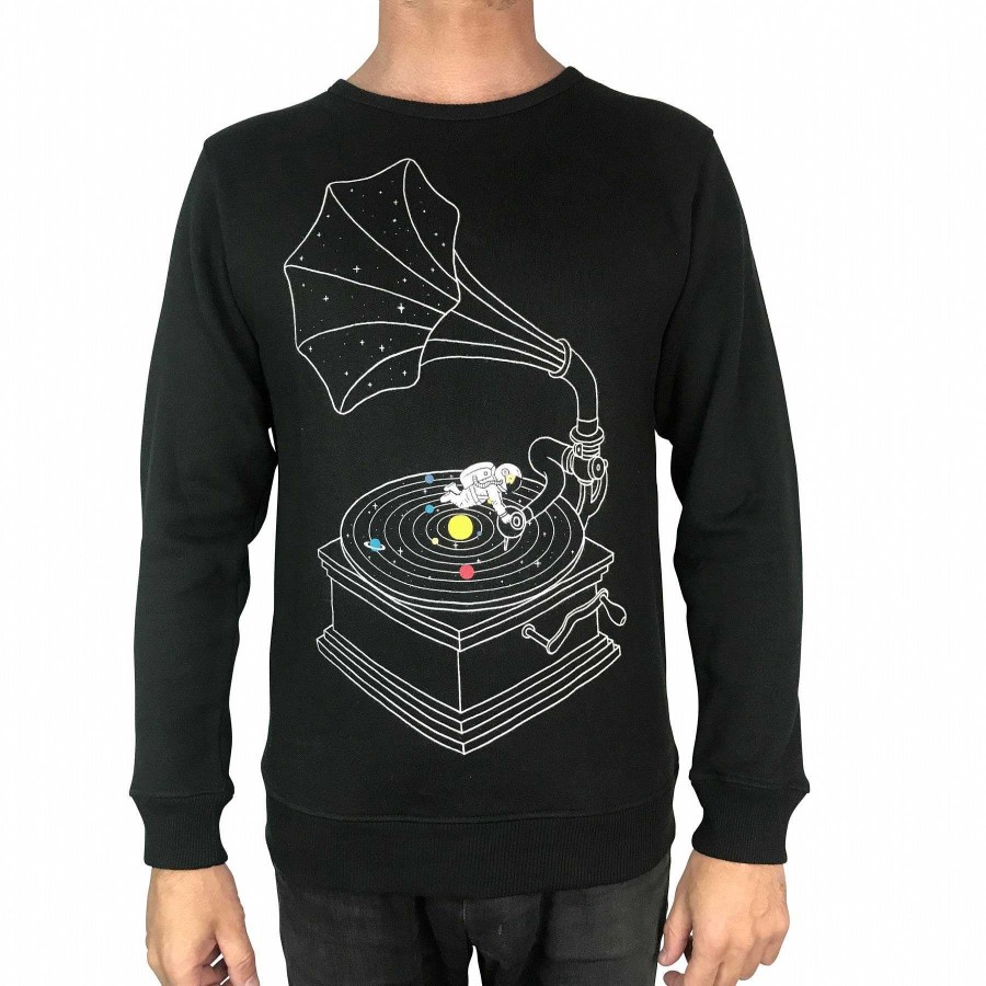 Fashion Monsterthreads Unisex Crew Neck Jumpers | Galactic Djs Charcoal Jumper