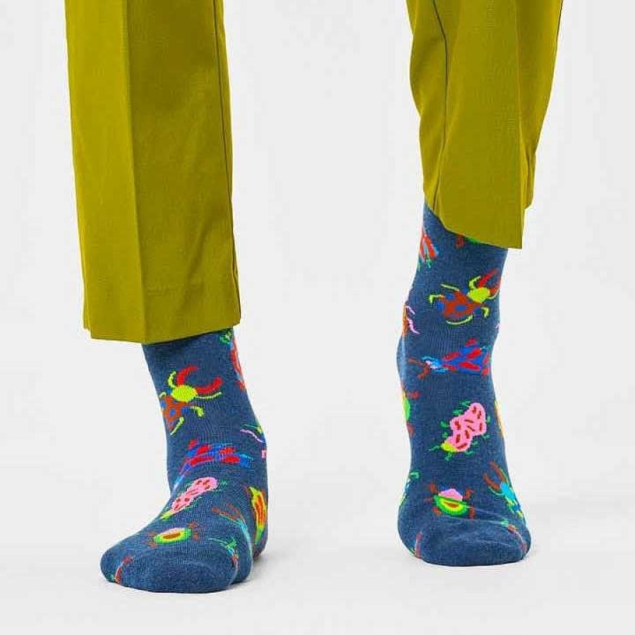 Fashion Happy Socks Socks | Happy Socks: Bugs Blue Marle