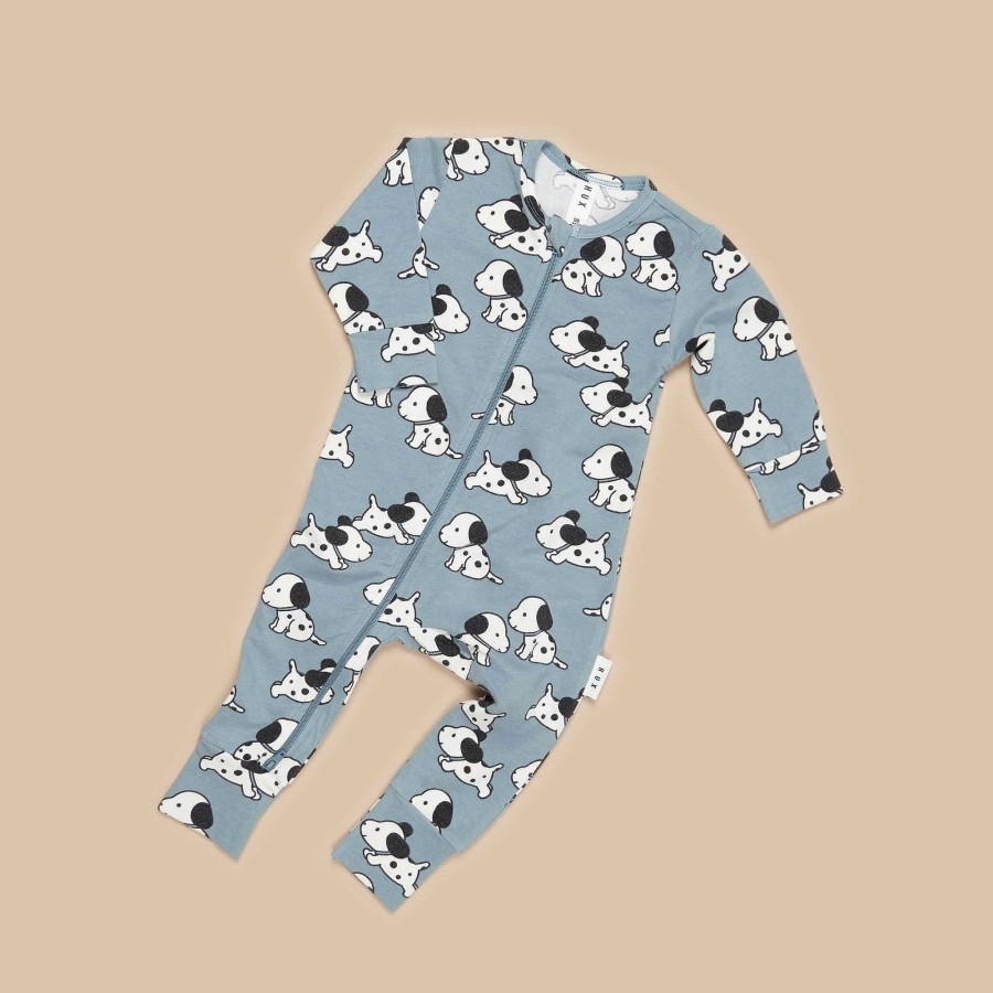 Fashion Huxbaby Kid'S Clothing - Other | Huxbaby: Zip Romper Doggie Teal