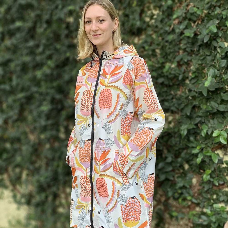 Out+About Monsterthreads | Raincoat: Cockatoos And Banksia