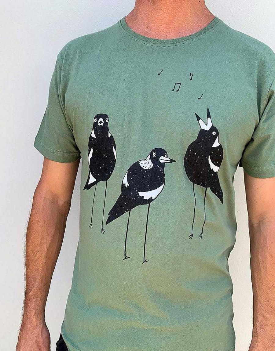 Fashion Monsterthreads Men'S T-Shirts | Singing Magpies Kashmir Mens Tee